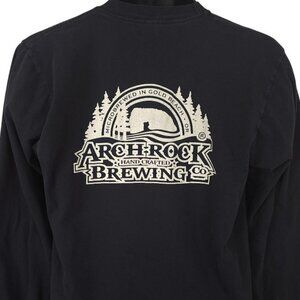 Arch Rock Brewing T Shirt Mens Size Medium Black Gold Beach Oregon Made In USA